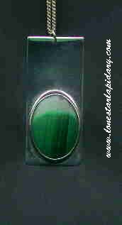 Malachite, Bezel Set Sterling Silver Pendant